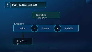 Point to Remember!!
Alkyl Phenyl
< Hydride
<
1° < 2° <
3°
Migrating
Tendency
Generally,
 