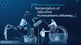 NomenclaĨure of
SaĨuraĨed
Hydrocarbons (Alkanes)
 