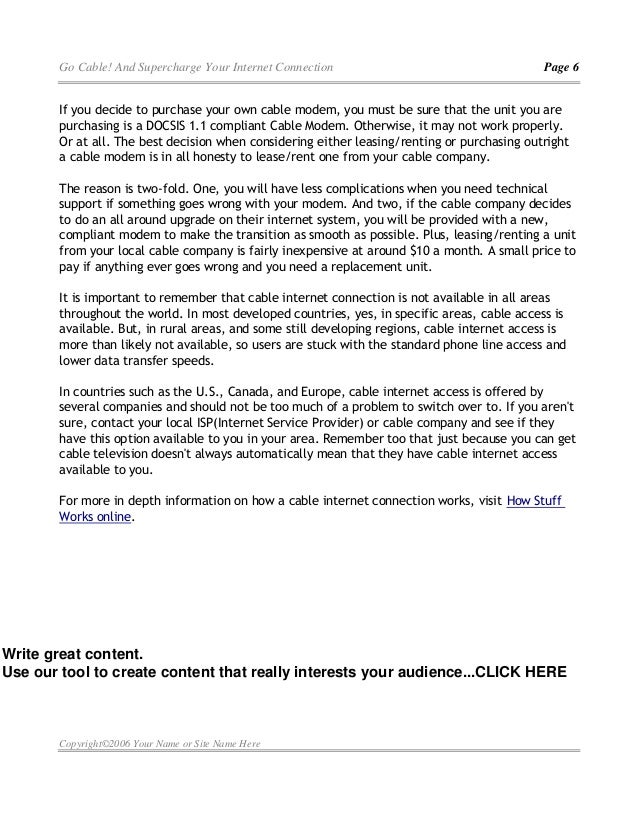 Go cable! and_super-charge_your_internet_connection | PDF