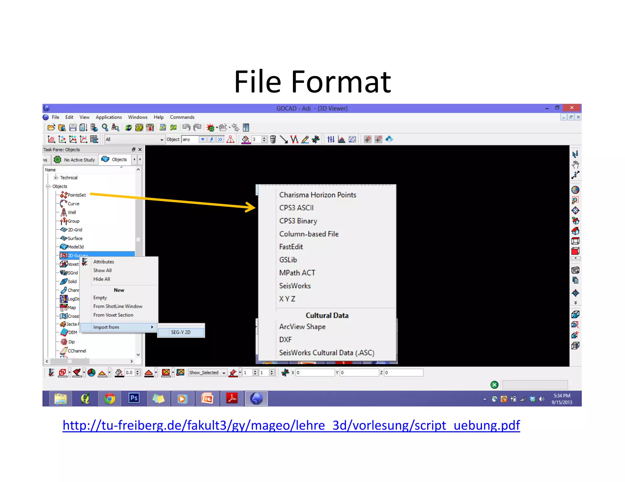 File Format
http://tu-freiberg.de/fakult3/gy/mageo/lehre_3d/vorlesung/script_uebung.pdf
 