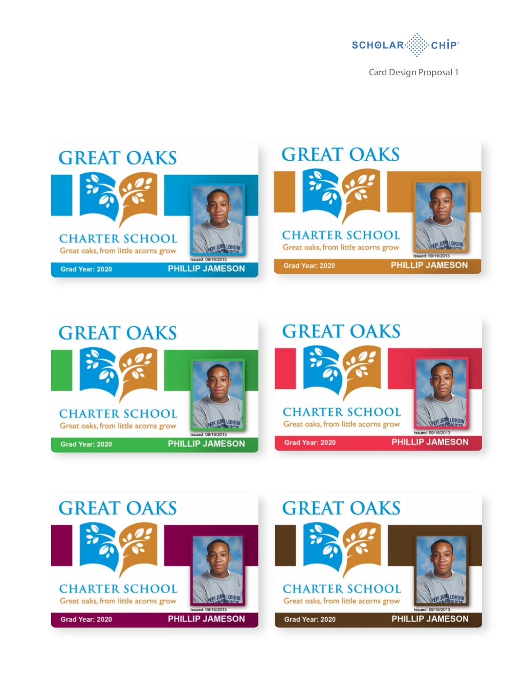 Great Oaks Charter card design