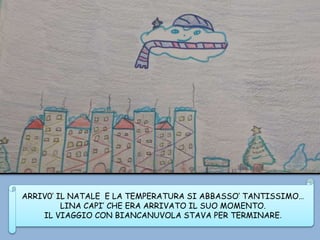 ARRIV0’ IL NATALE E LA TEMPERATURA SI ABBASSO’ TANTISSIMO…
LINA CAPI’ CHE ERA ARRIVATO IL SUO MOMENTO.
IL VIAGGIO CON BIANCANUVOLA STAVA PER TERMINARE.
 