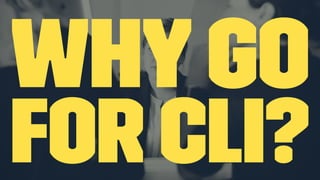Why Go
for CLI?
 