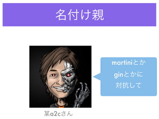 名付け親
某a2cさん
martiniとか
ginとかに
対抗して
 