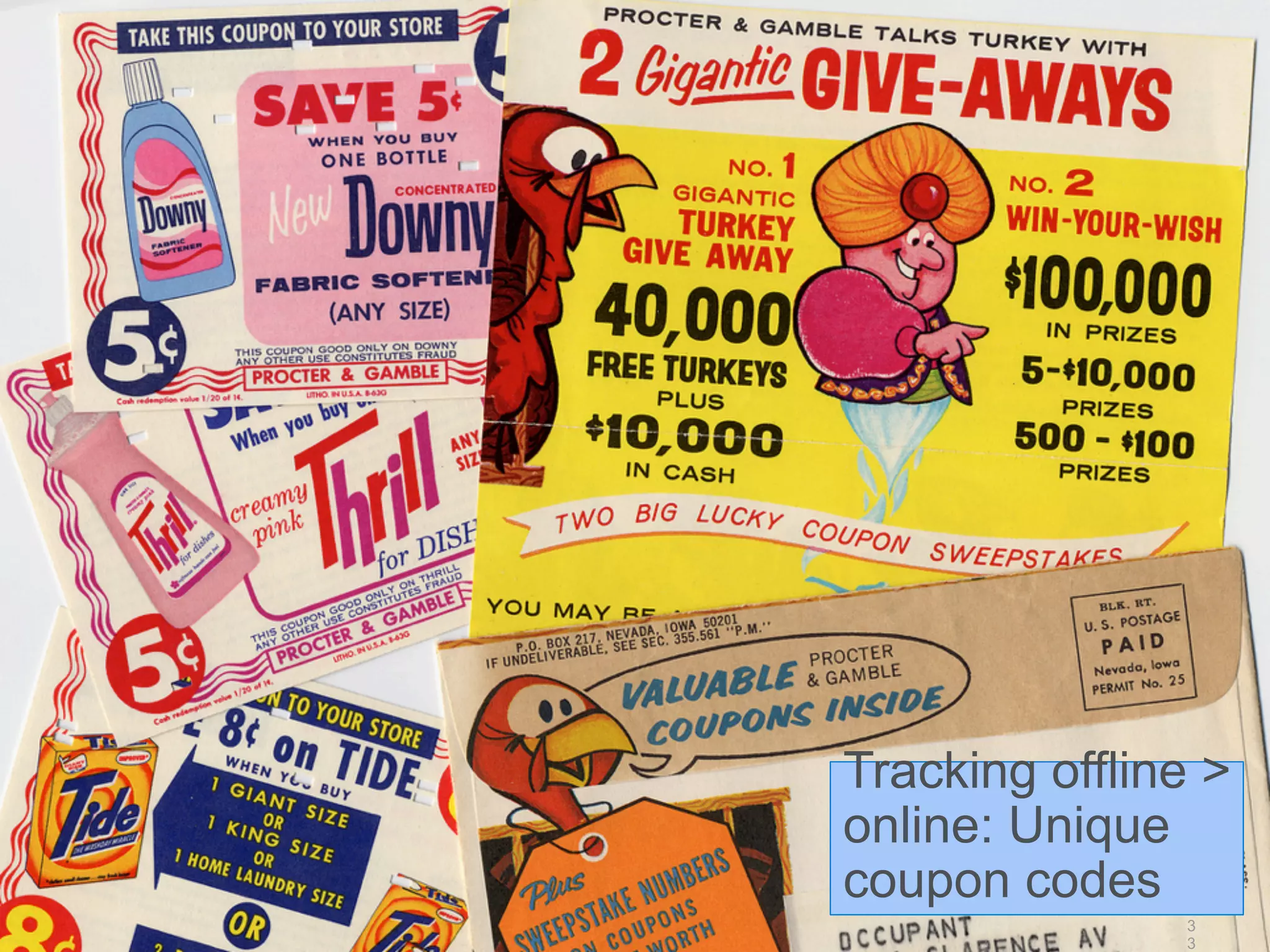 33 Google confidential
Tracking offline >
online: Unique
coupon codes
3
3
 