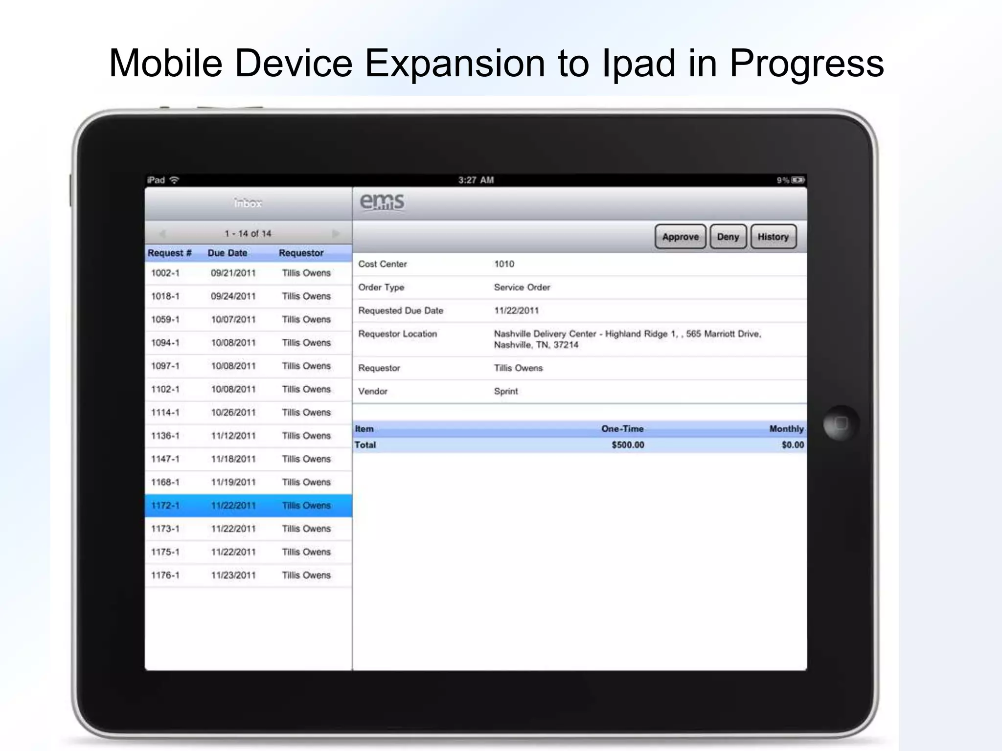 Mobile Device Expansion to Ipad in Progress 
 