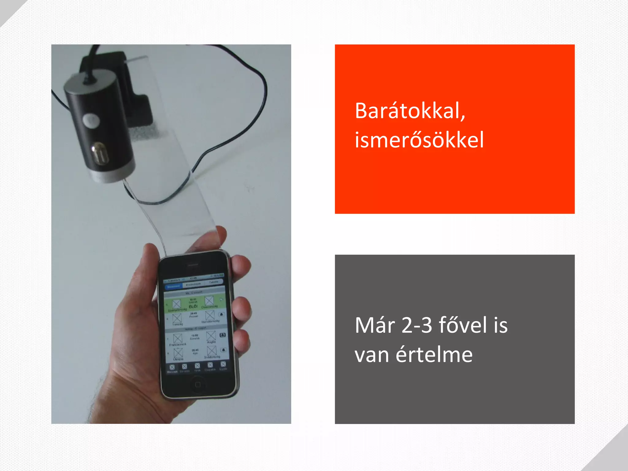 Barátokkal,
ismerősökkel




Már 2-3 fővel is
van értelme
 