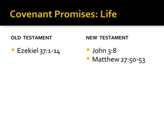 OLD  TESTAMENT Ezekiel 37:1-14 NEW  TESTAMENT John 3:8 Matthew 27:50-53 