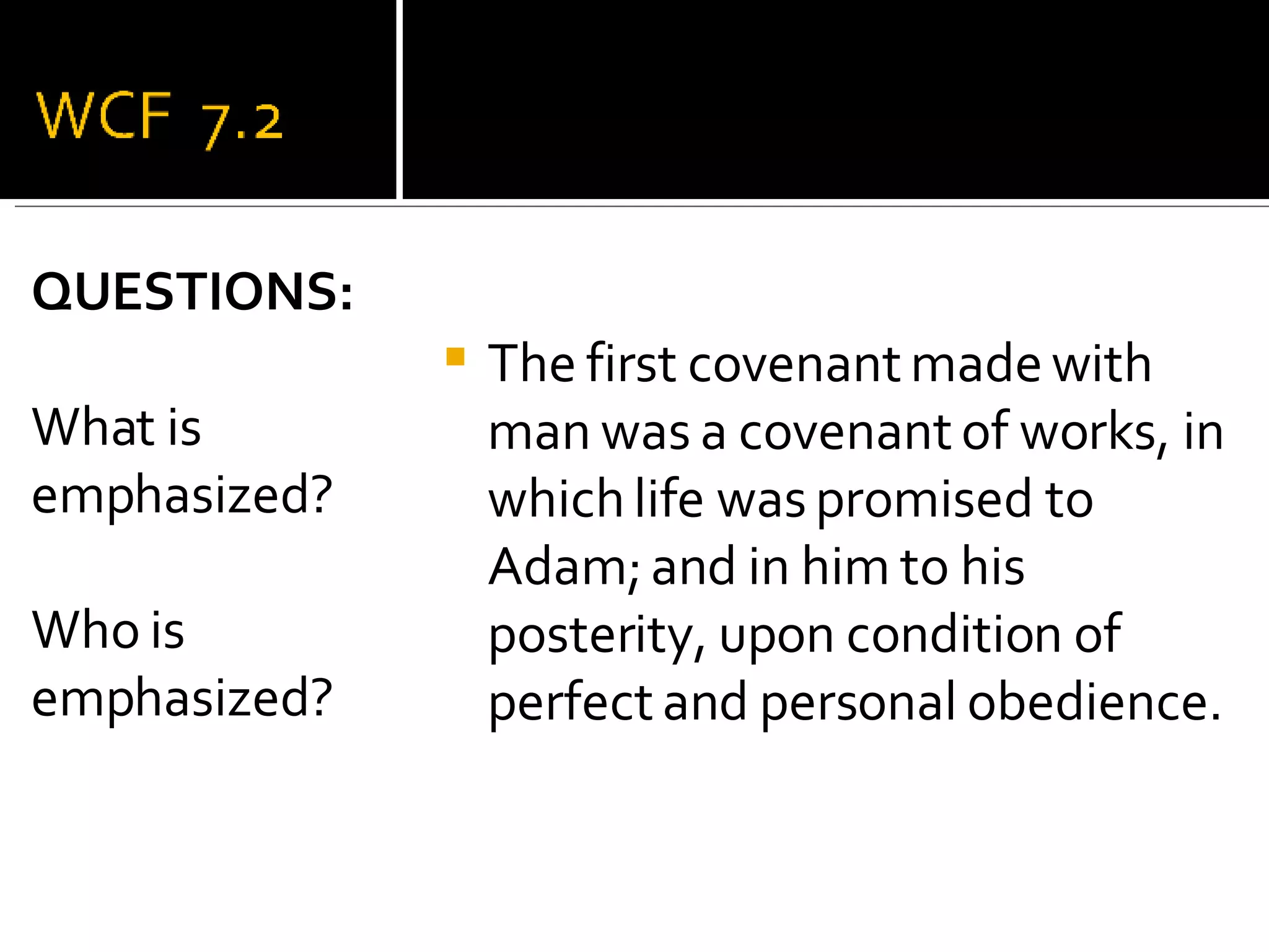 God Has A Plan Week 2 Covenant of Works | PPT