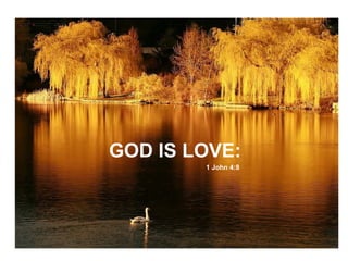 GOD IS LOVE:  1 John 4:8 