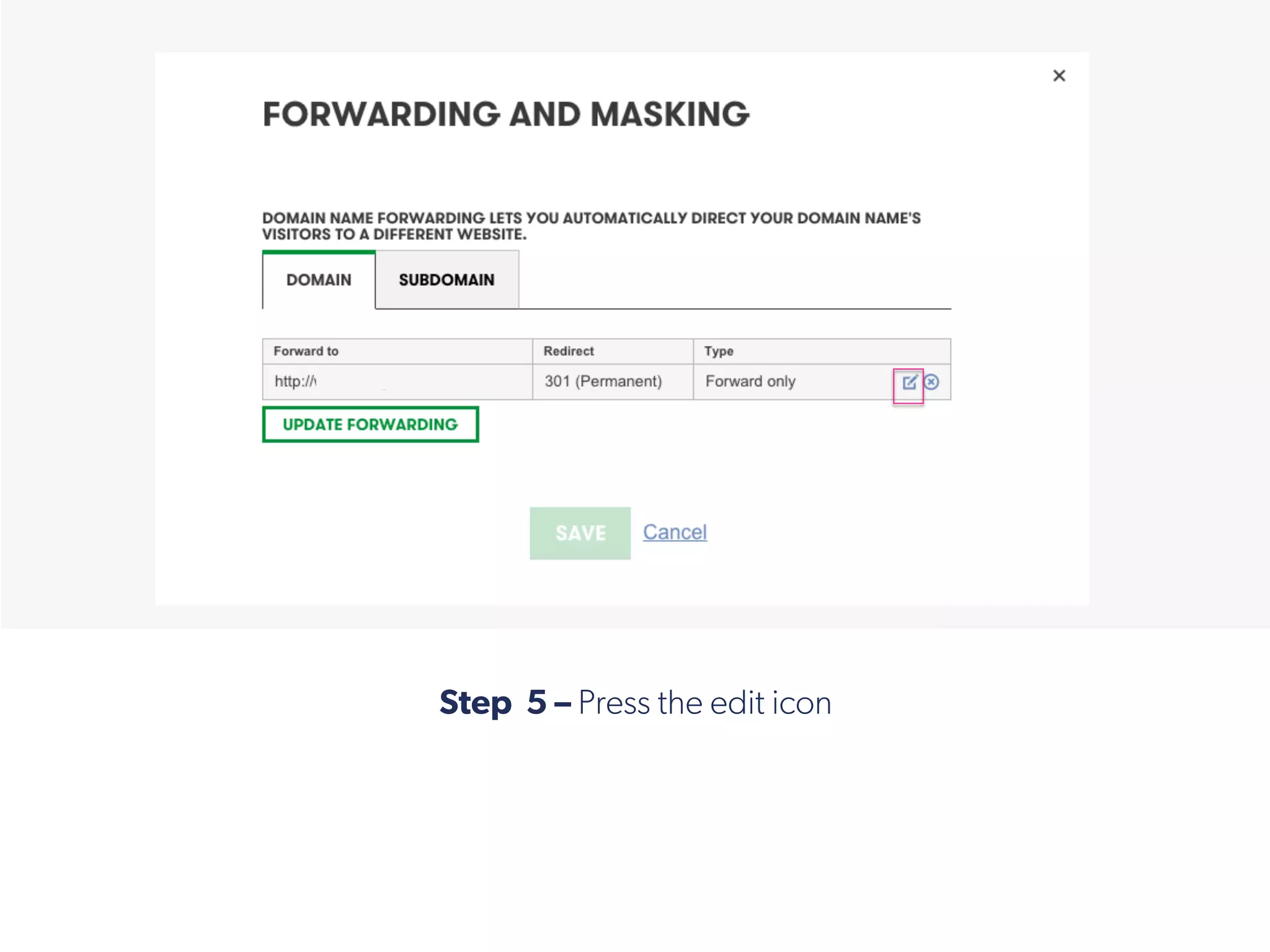  
Step 5 – Press the edit icon
!
 