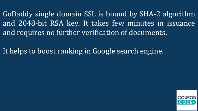 GoDaddy Coupon Code For SSL Certificate