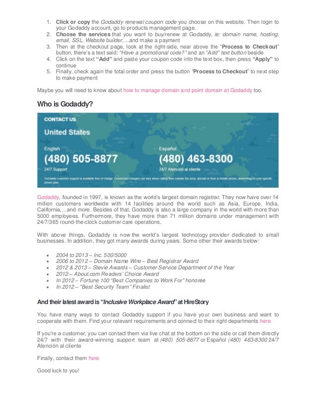 Coupon for godaddy renewal