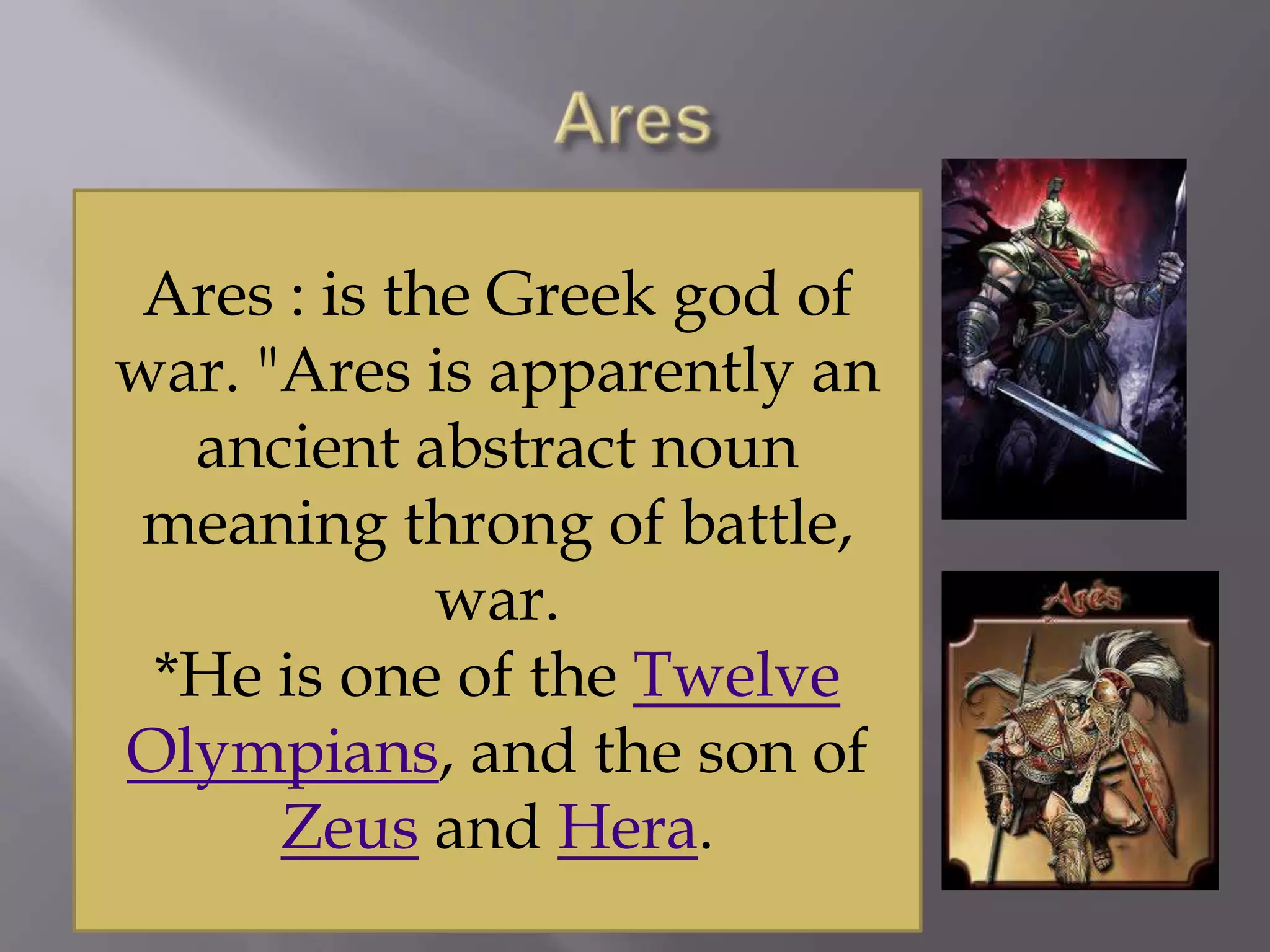 Greek God and Goddesses | PPTX