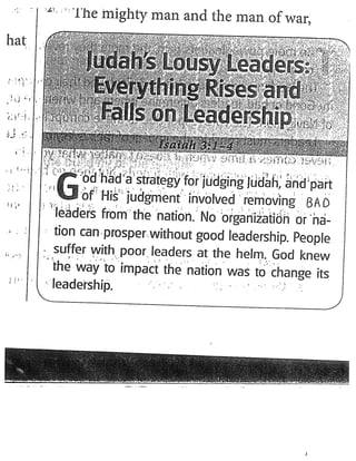 Judah's Lousy Leaders: Everything Rises and Falls on Leadership...