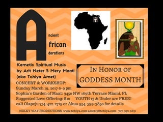 Ancient African Adorations: Goddess Concert