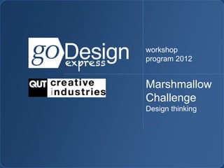 workshop
program 2012


Marshmallow
Challenge
Design thinking
 