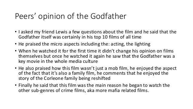 Godfather analytical essay picture