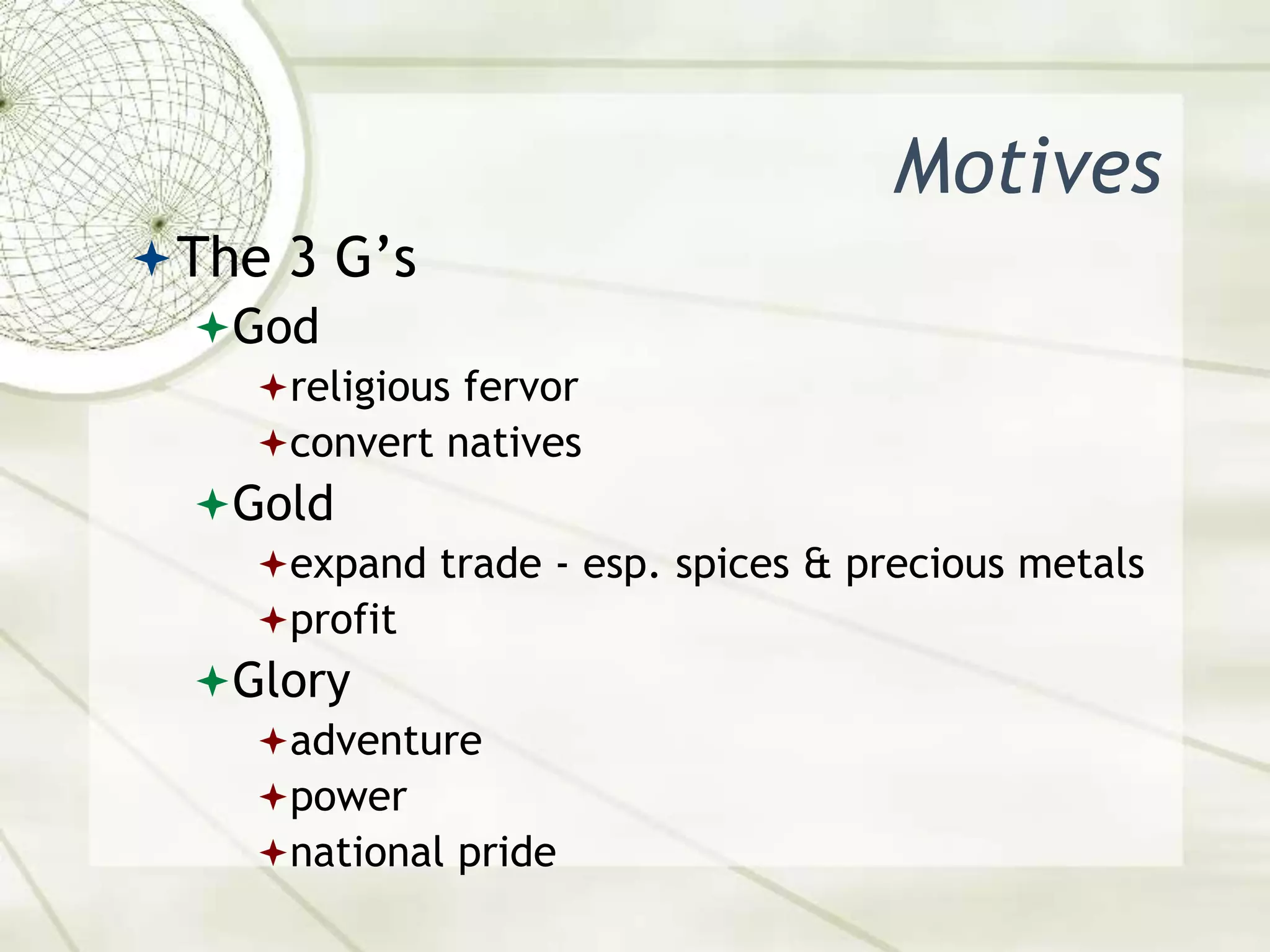 APUSH: God Gold Glory | PPTX