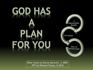 Bible Study by Donna Maricelli, © 2009
PPT by Richard Tracey, © 2010
 