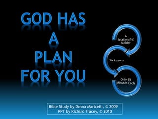 Bible Study by Donna Maricelli, © 2009
PPT by Richard Tracey, © 2010
 
