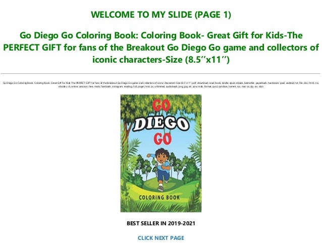 Download Read Go Diego Go Coloring Book Coloring Book Great Gift Fo