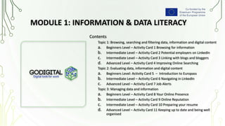 GoDigital project: Module 1 - Information and Data Literacy