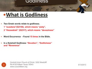 Putting on Godliness | PPTX