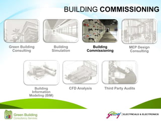 Green Building
Consulting
Building
Simulation
Building
Commissioning
MEP Design
Consulting
Building
Information
Modeling (BIM)
CFD Analysis Third Party Audits
BUILDING COMMISSIONING
 