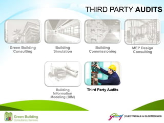 Green Building
Consulting
Building
Simulation
Building
Commissioning
MEP Design
Consulting
Building
Information
Modeling (BIM)
Third Party Audits
THIRD PARTY AUDITS
 