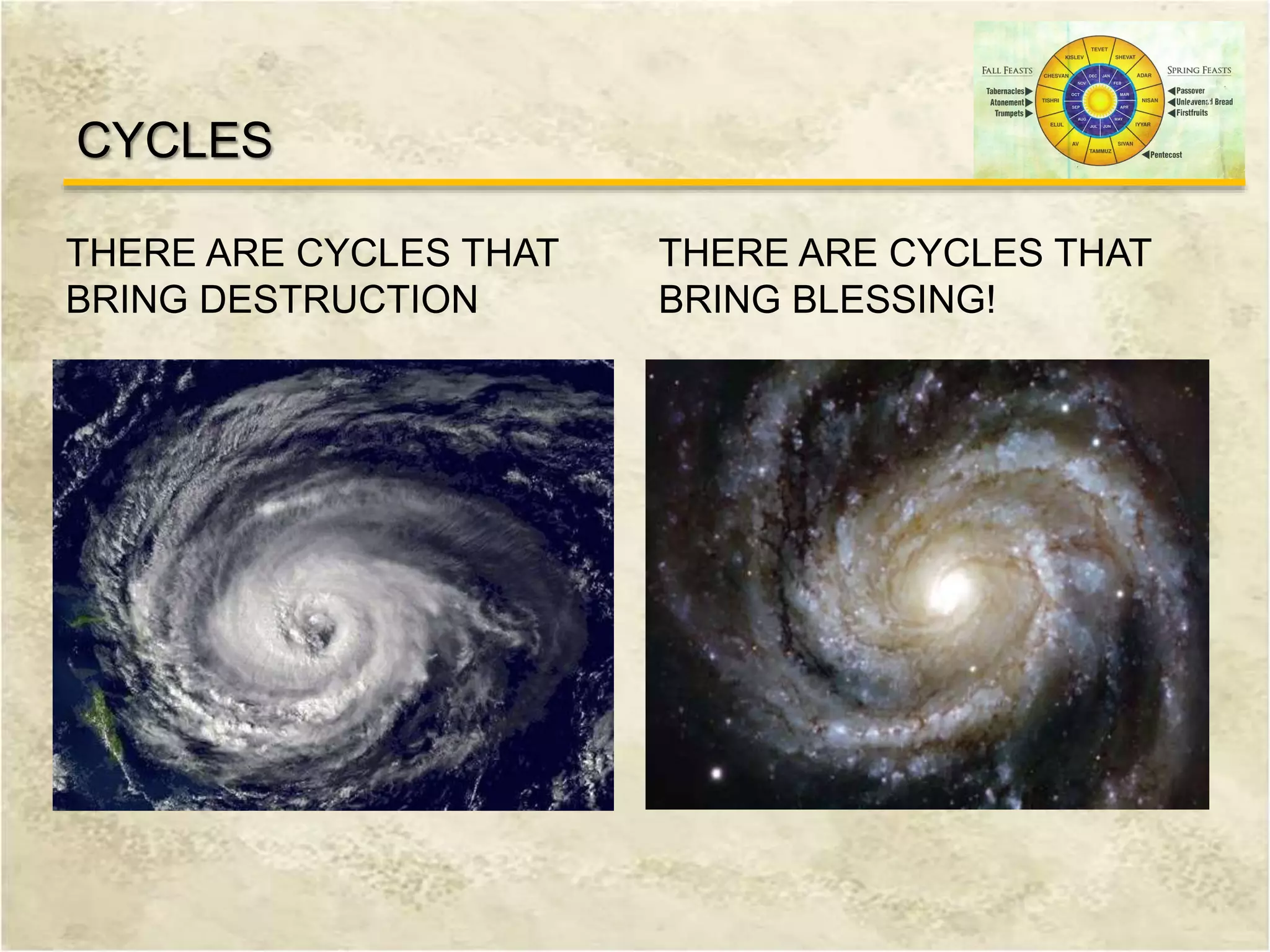 CYCLES
THERE ARE CYCLES THAT
BRING DESTRUCTION
THERE ARE CYCLES THAT
BRING BLESSING!
 