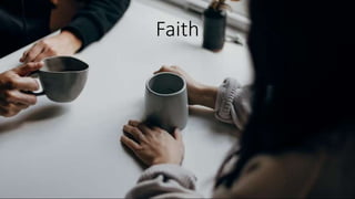 In the case of faith, it’s easy to overlook the most
fundamental point of all, namely, that God is not
an argument; he is not a syllogism; he is not even
a concept. God is a living being. He has the ability
to know things, to desire things, to create things,
and to love things. He is fully aware and involved.
He is alive.
16
Faith
 