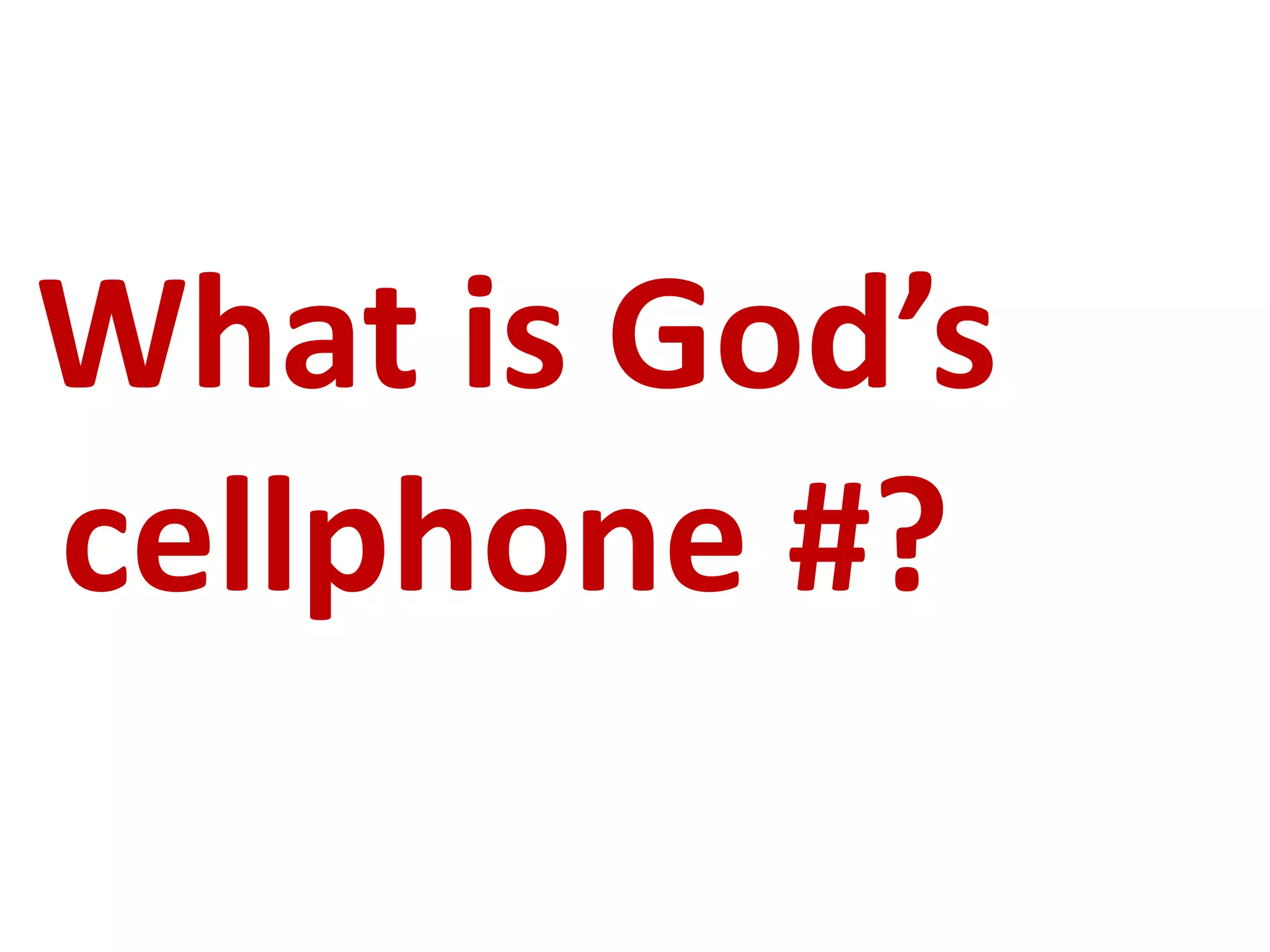 God’s cell phone number PPT