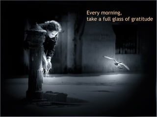 Every morning,  take a full glass of gratitude 