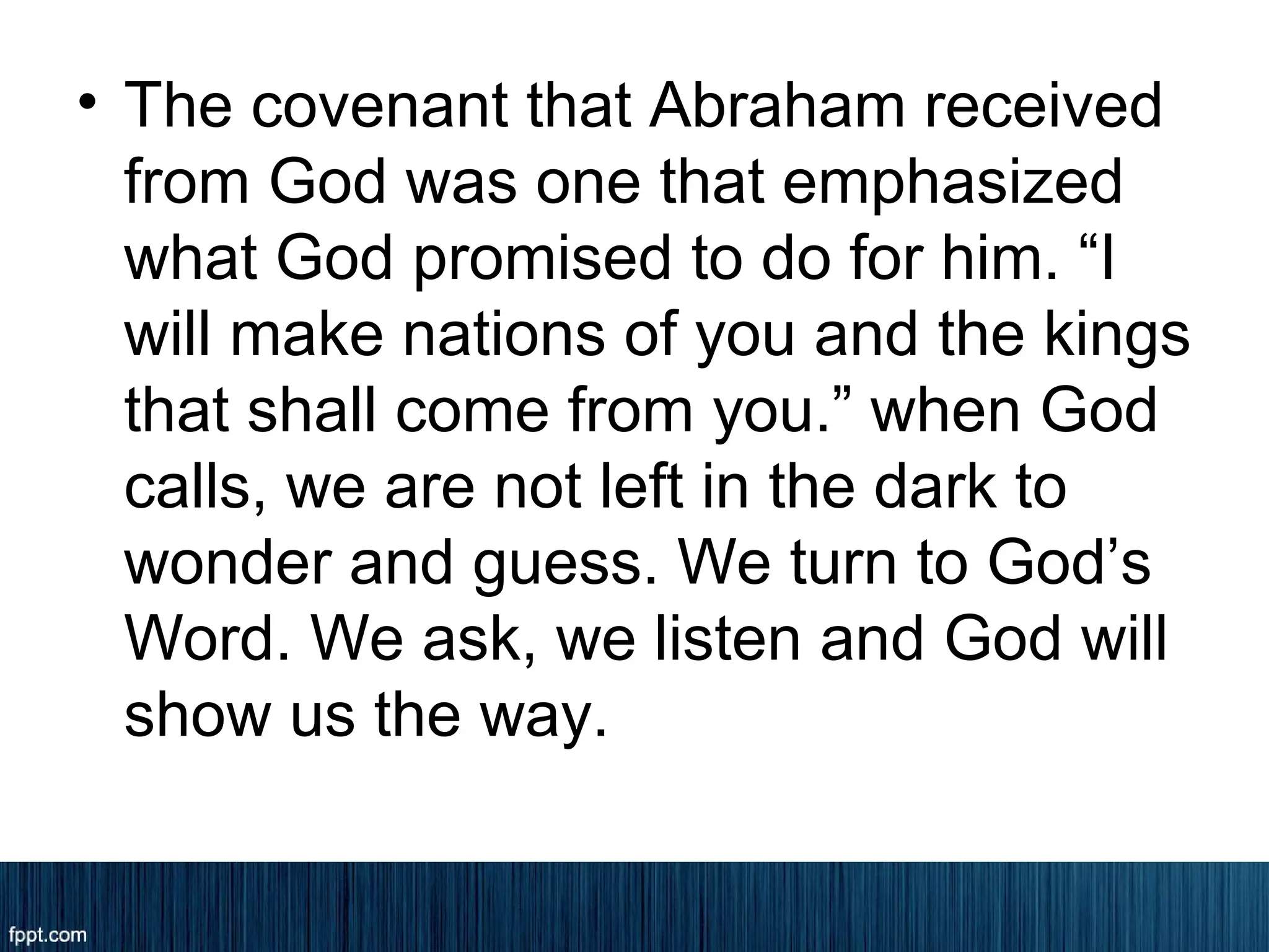 God's Covenant with Abraham | PPT