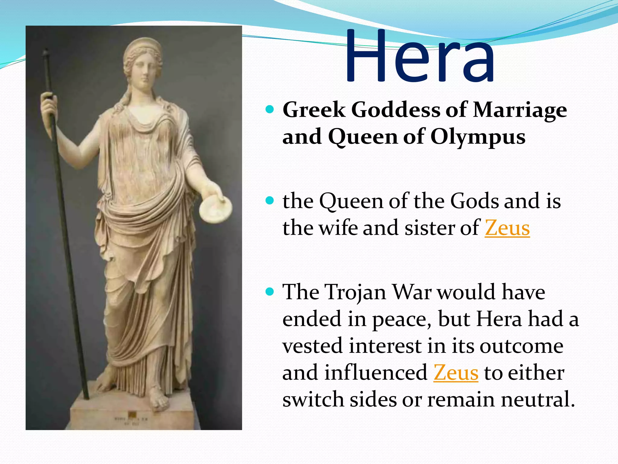 Gods and Goddesses (Role in the Trojan War) | PPTX