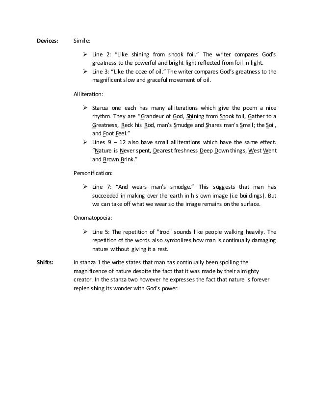 gods grandeur analysis essay Thesis statement for god's grandeur, - buy paper kites meeting the deadline is one of the main requirements for any paper — so our essay writing service guarantees that you get your essay before the deadline. gods grandeur analysis essay Thesis statement for god's grandeur, - buy paper kites meeting the deadline is one of the main requirements for any paper — so our essay writing service guarantees that you get your essay before the deadline.