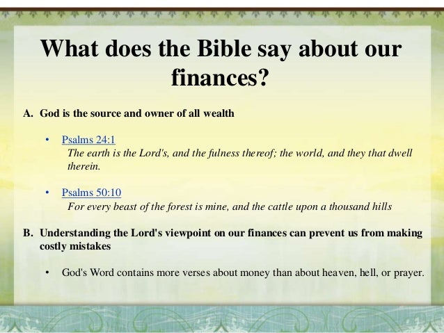 God S View Point About Money
