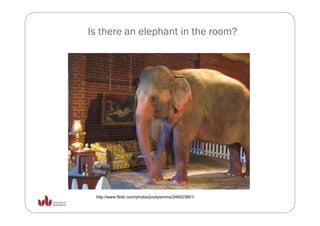 Is there an elephant in the room?
               p




 http://www.flickr.com/photos/jcodysimms/246023851/
 