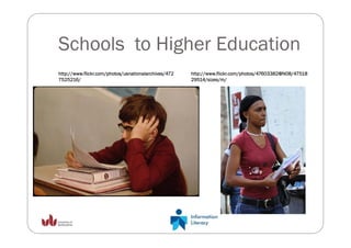Schools t High Education
S h l to Higher Ed  ti
http://www.flickr.com/photos/usnationalarchives/472   http://www.flickr.com/photos/47603382@N08/47518
7525216/                                              29514/sizes/m/
 
