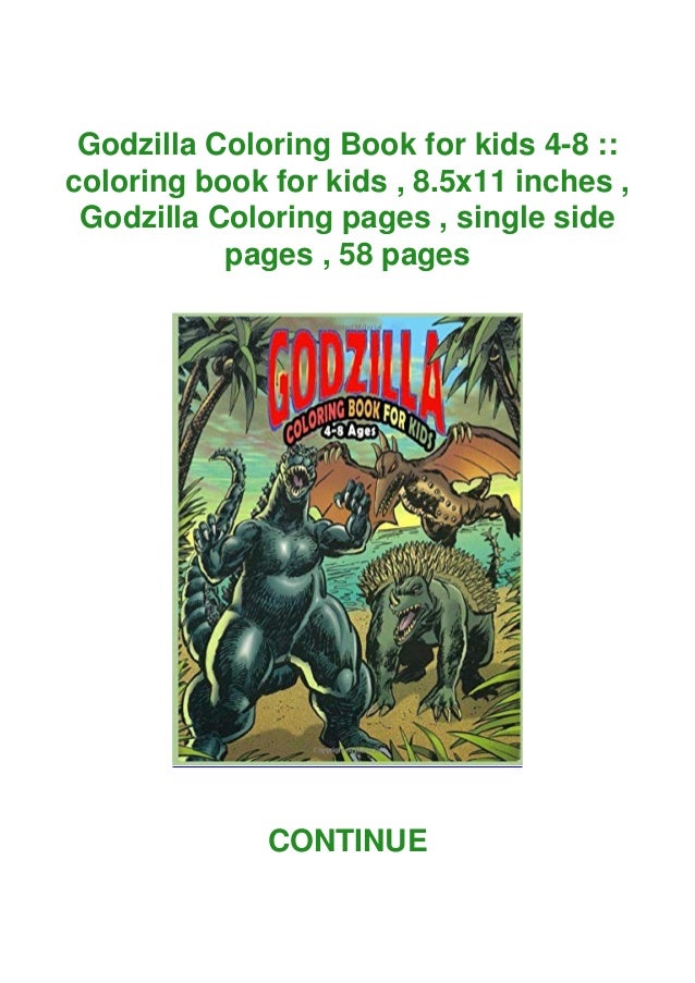 Download Read Pdf Godzilla Coloring Book For Kids 4 8 Coloring Book For Ki