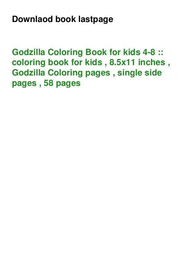Download Read Pdf Godzilla Coloring Book For Kids 4 8 Coloring Book For Ki