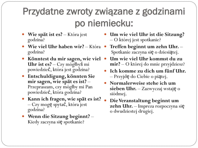 Godziny niemiecki | PDF