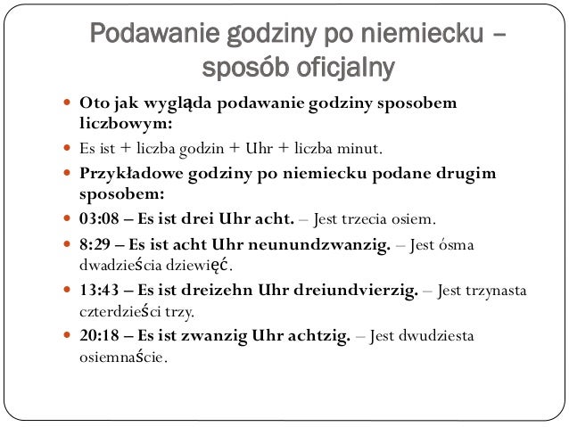 Godziny niemiecki