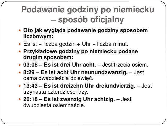 Godziny Po Niemiecku Oficjalnie I Nieoficjalnie Godziny po niemiecku