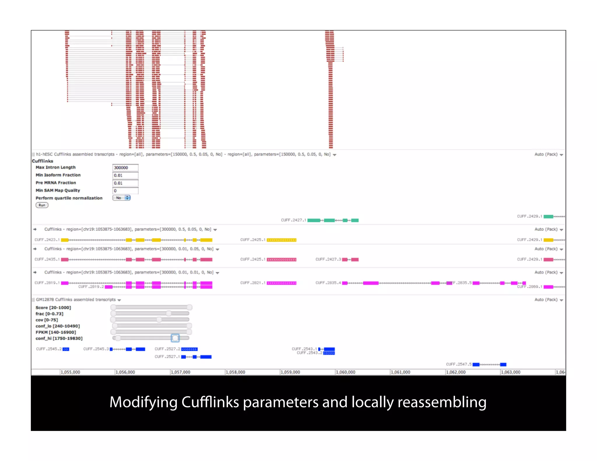 Modifying Cuﬄinks parameters and locally reassembling
 