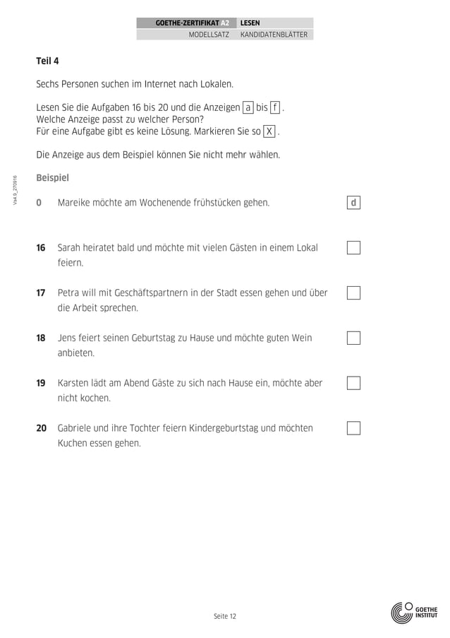 Goethe zertifikat a2 modellsatz erwachsene pdf