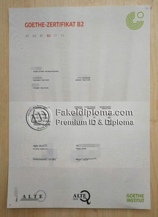 GOETHE-ZERTIFIKAT B2 Certificate
