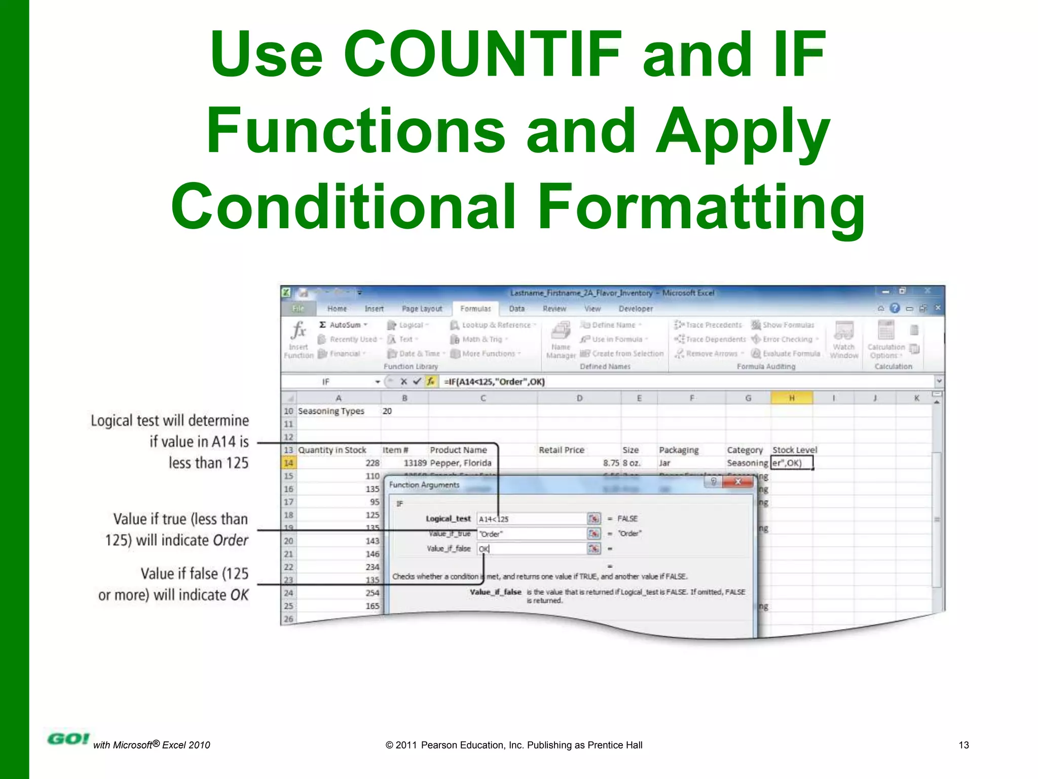 Use COUNTIF and IF Functions and Apply Conditional Formatting