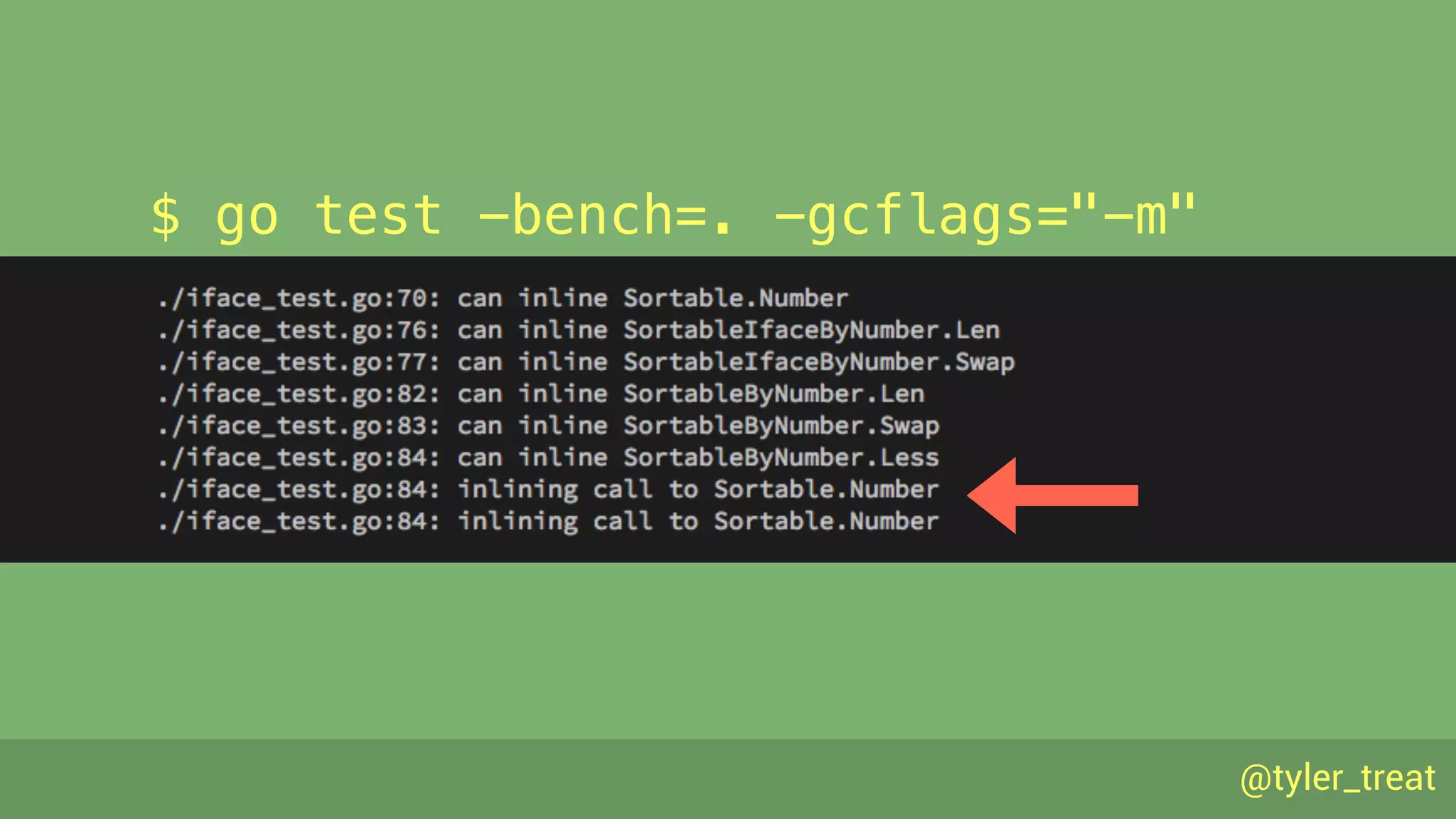 @tyler_treat
$ go test -bench=. -gcflags="-m"
 